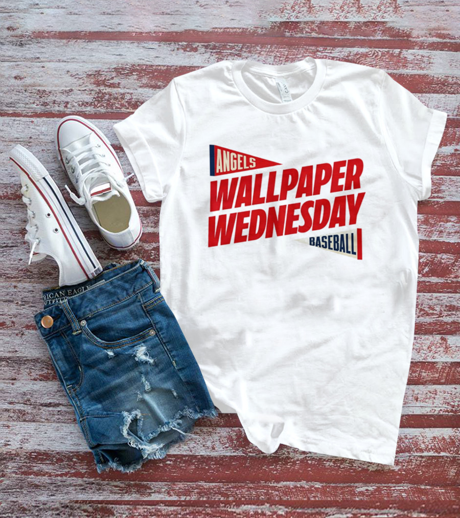 Los Angeles Angels Wallpaper Wednesday Baseball T-Shirt