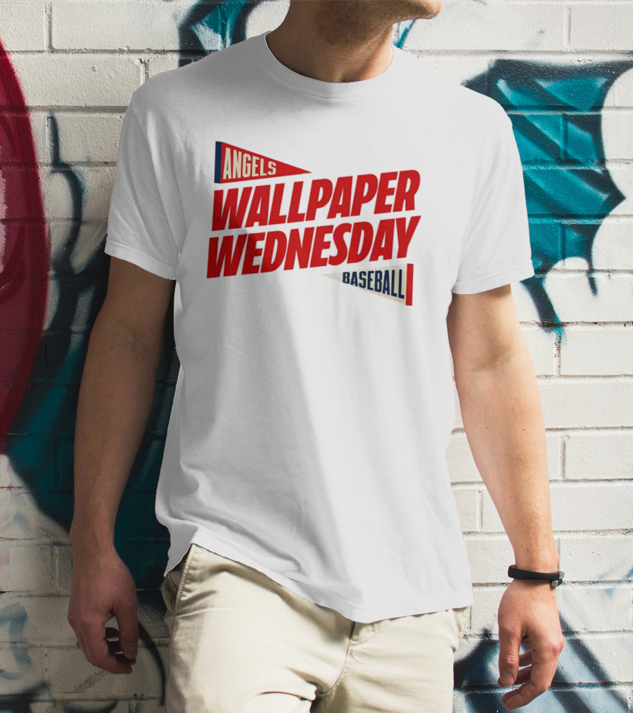 Los Angeles Angels Wallpaper Wednesday Baseball T-Shirt