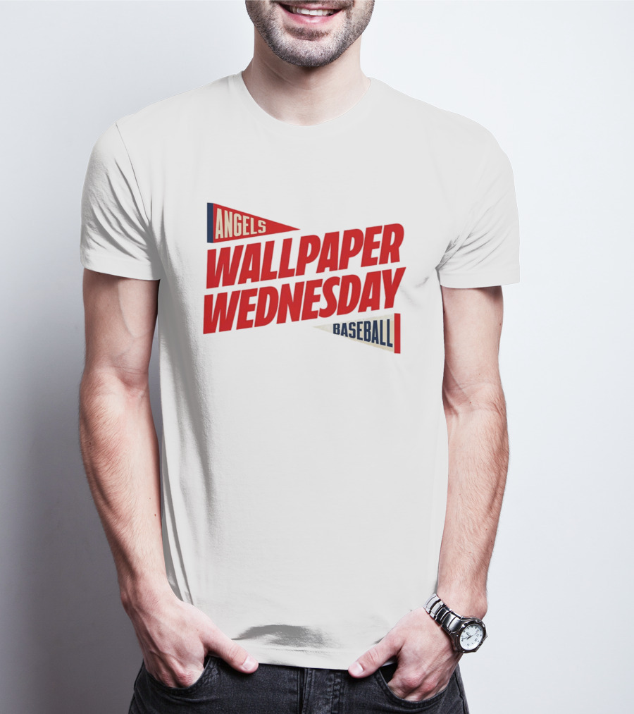 Los Angeles Angels Wallpaper Wednesday Baseball T-Shirt