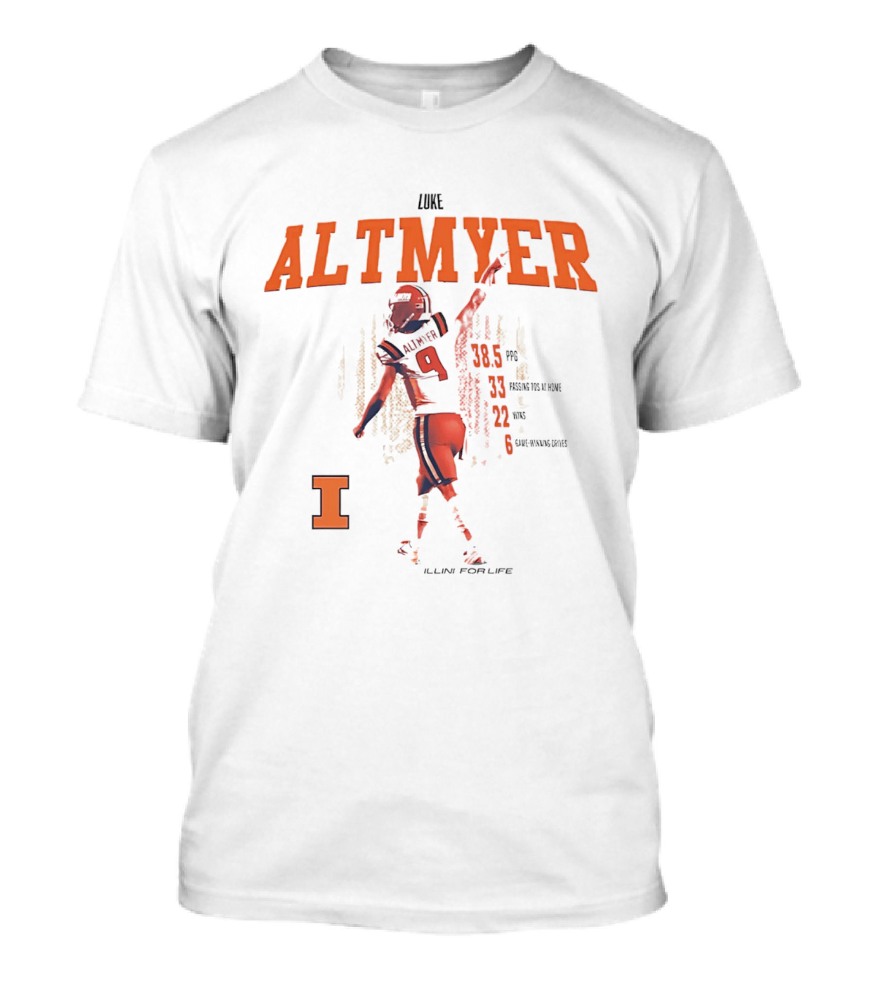 Luke Altmyer Passing Stats Illini For Life Illinois Fighting Illini T-Shirt