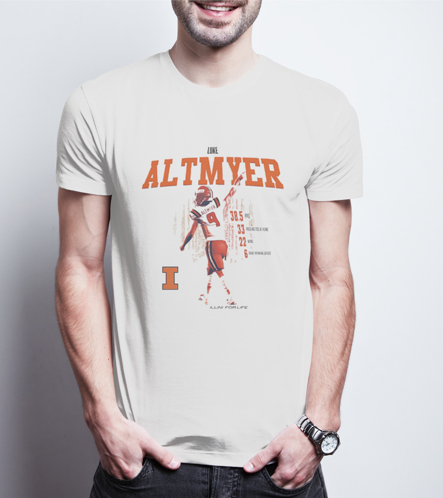 Luke Altmyer Passing Stats Illini For Life Illinois Fighting Illini T-Shirt
