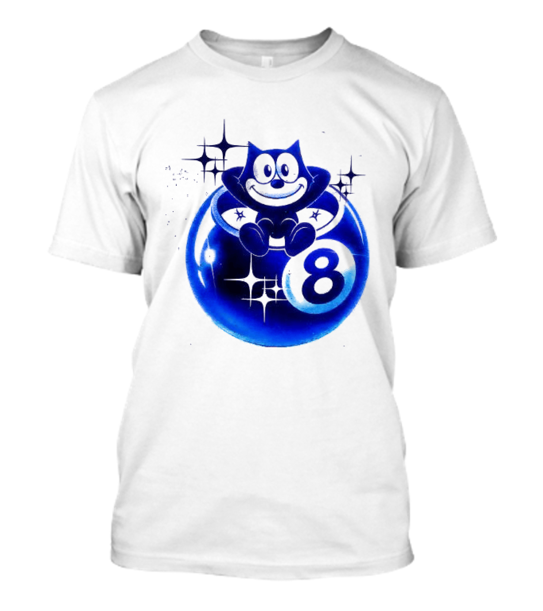 Felix The Cat Vintage Classic Figure Eight Ball Stars T-Shirt