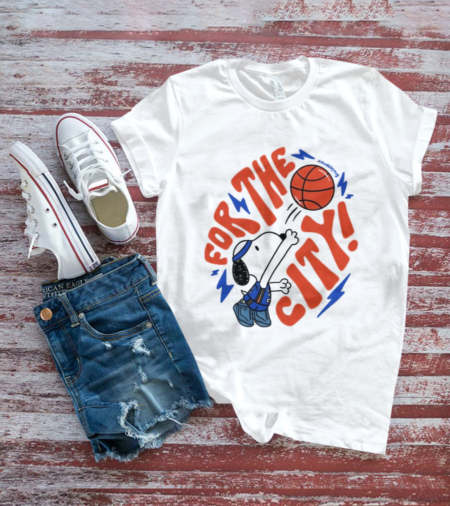 Snoopy For The City Oklahoma City Thunder Basketball T-Shirt