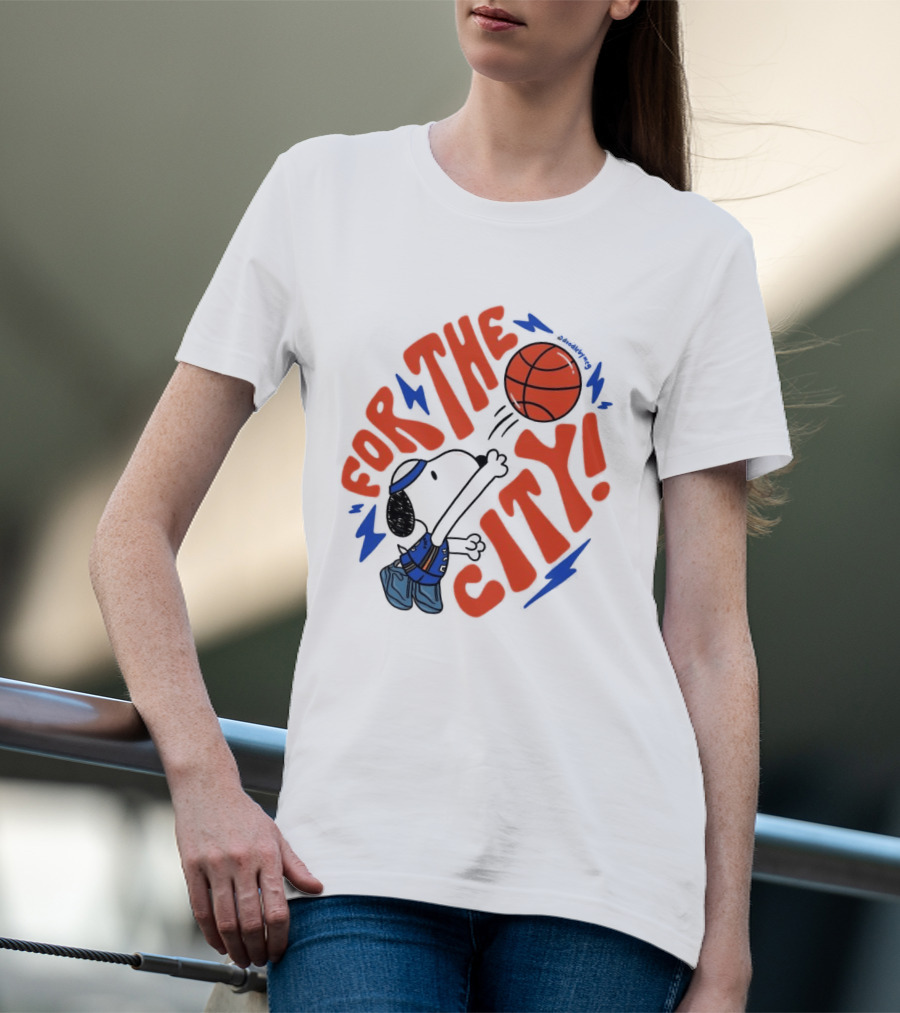 Snoopy For The City Oklahoma City Thunder Basketball T-Shirt