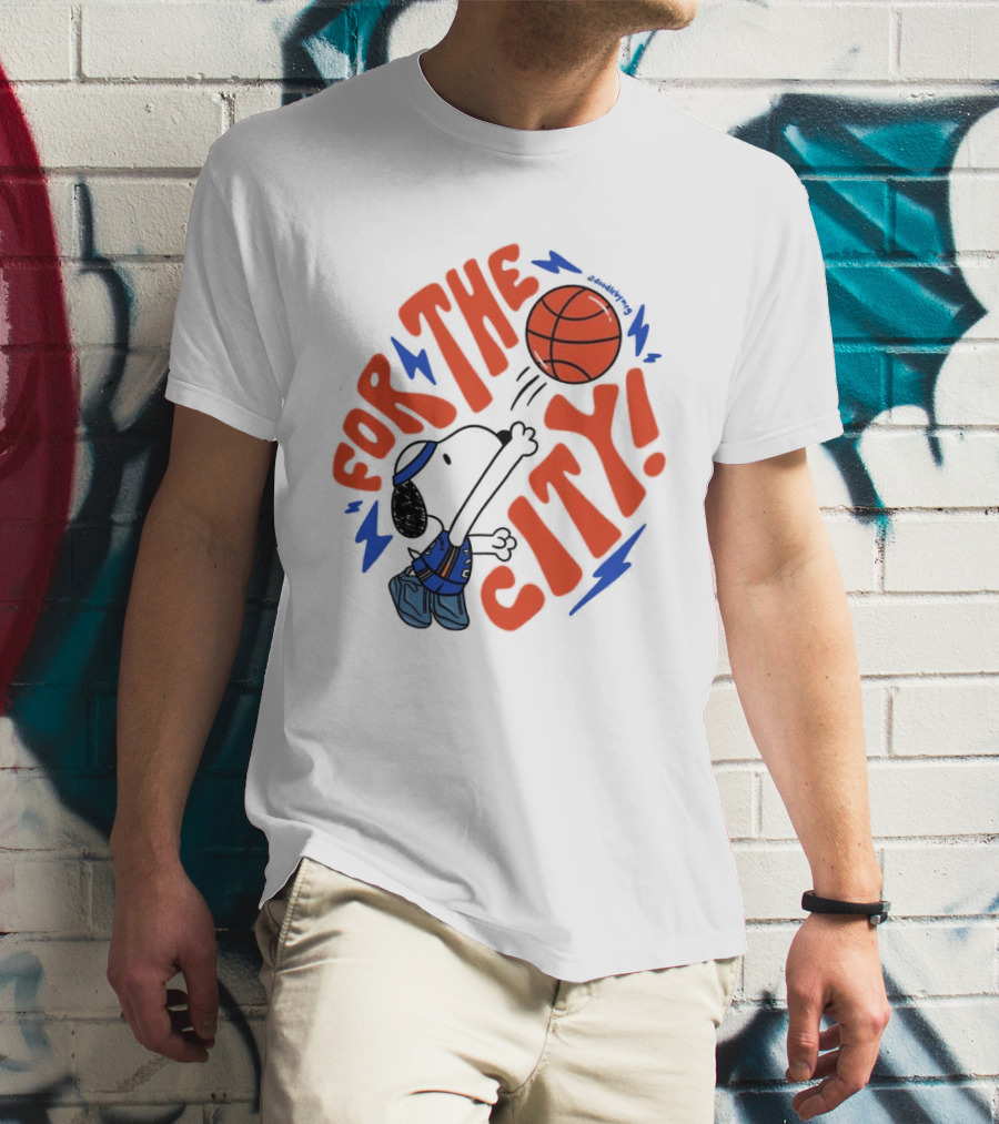 Snoopy For The City Oklahoma City Thunder Basketball T-Shirt