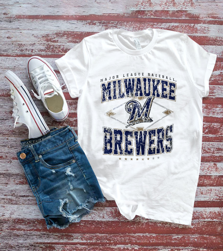 Milwaukee Brewers Major League Baseball Cooperstown M Diamond T-Shirt