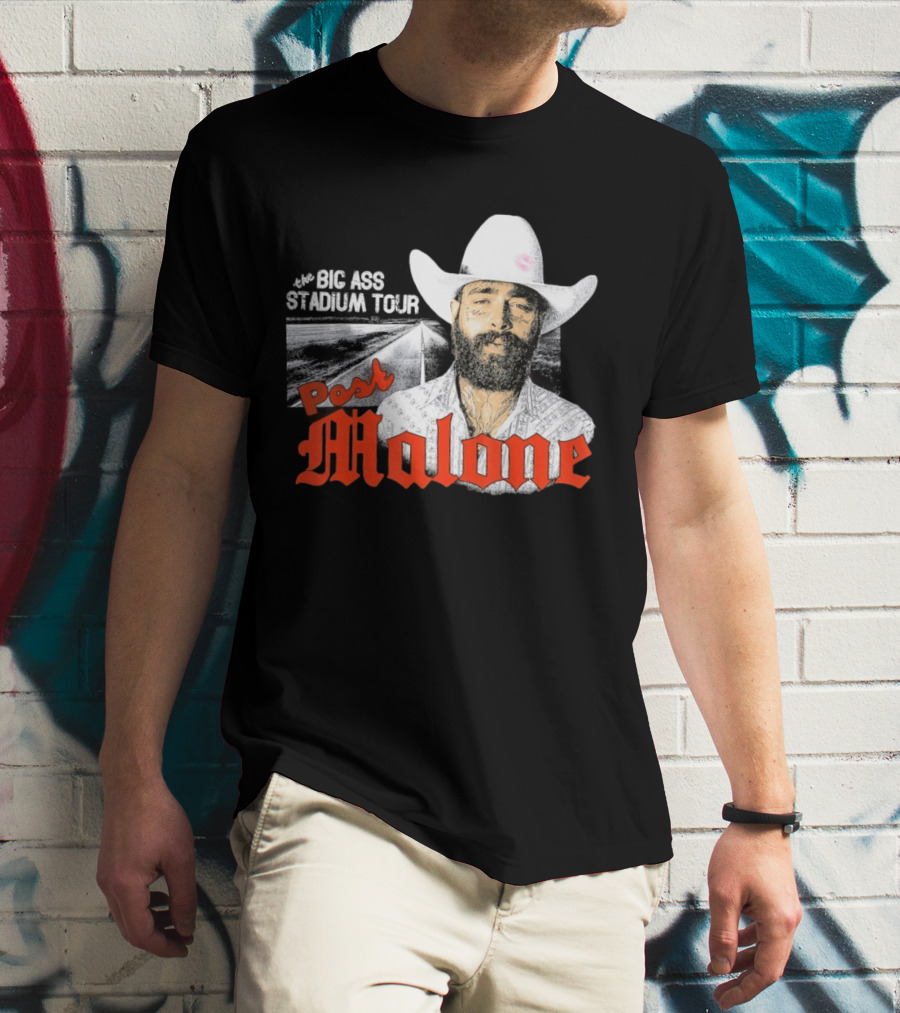 Post Malone Big Ass Stadium Tour Cowboy Hat Tattoo T-Shirt