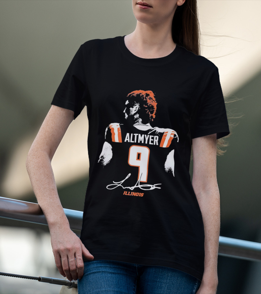Luke Altmyer 9 Illinois Fighting Illini Football Player T-Shirt