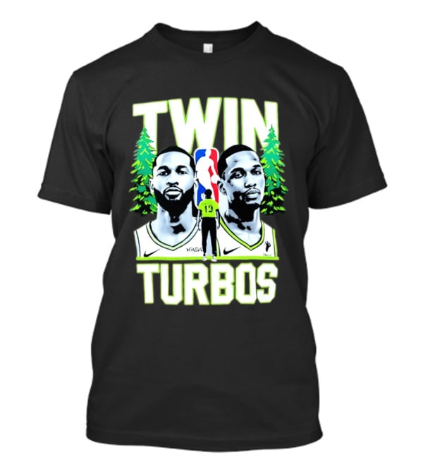 Twin Turbos Minnesota Timberwolves NBA Basketball Player Portraits T-Shirt