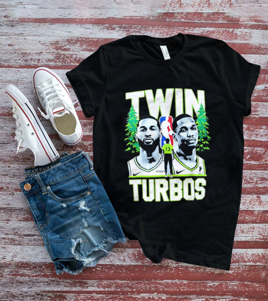 Twin Turbos Minnesota Timberwolves NBA Basketball Player Portraits T-Shirt