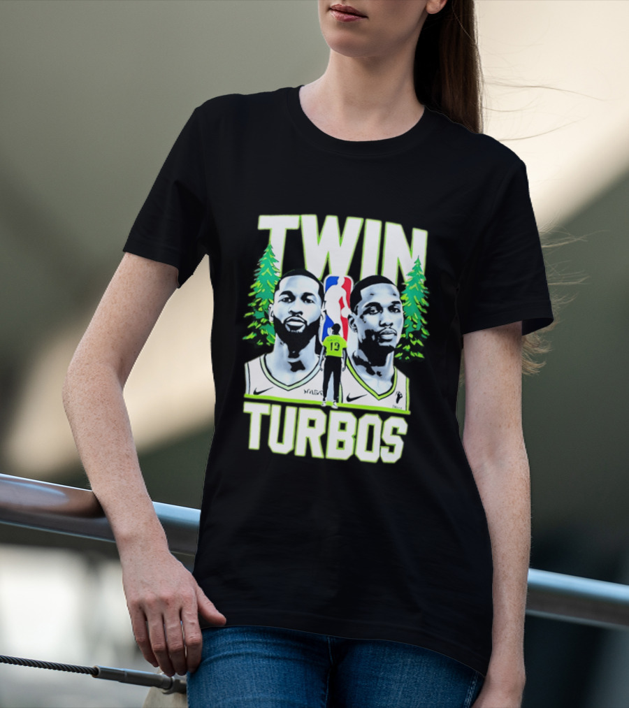 Twin Turbos Minnesota Timberwolves NBA Basketball Player Portraits T-Shirt