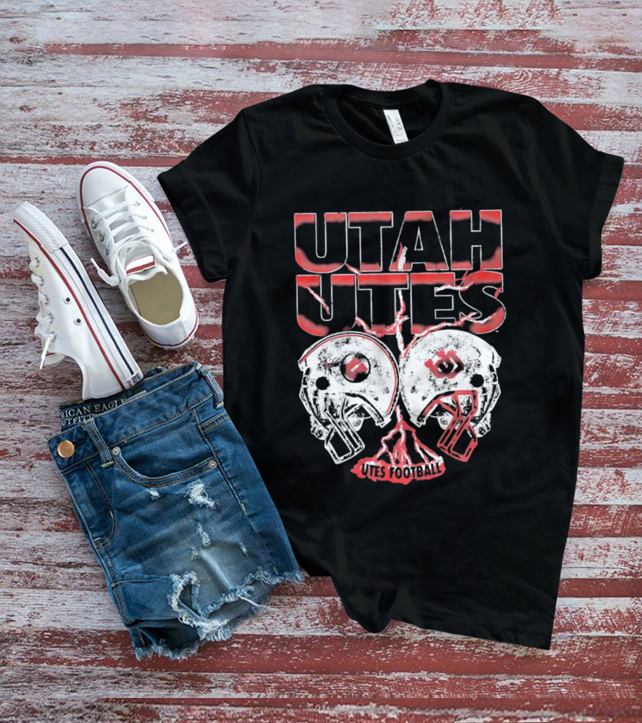 Utah Utes Football Helmets Fan Gear T-Shirt