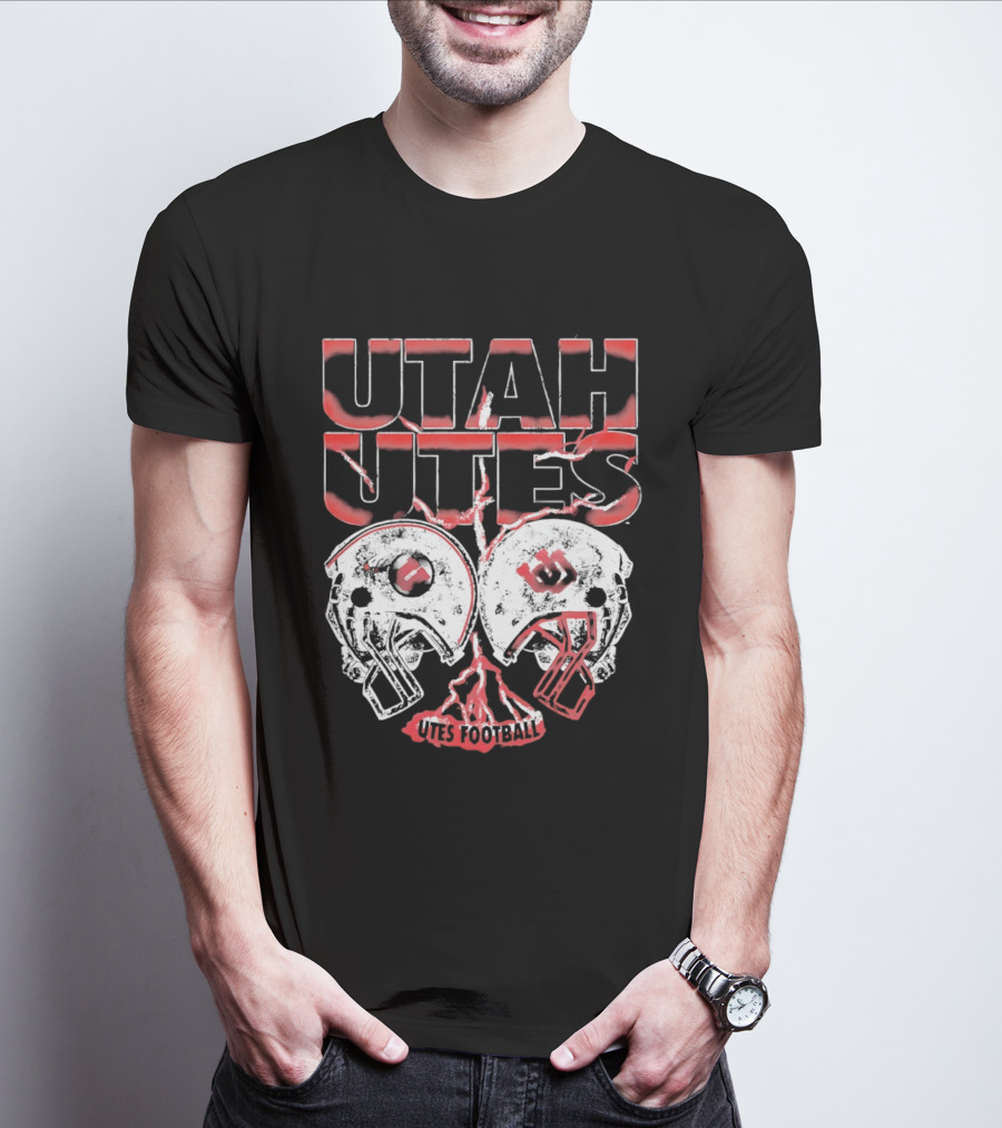 Utah Utes Football Helmets Fan Gear T-Shirt