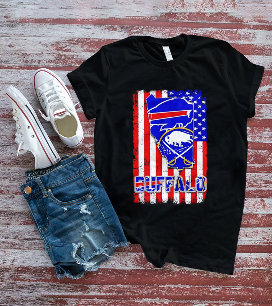 Buffalo Bills Sabres American Flag T-Shirt