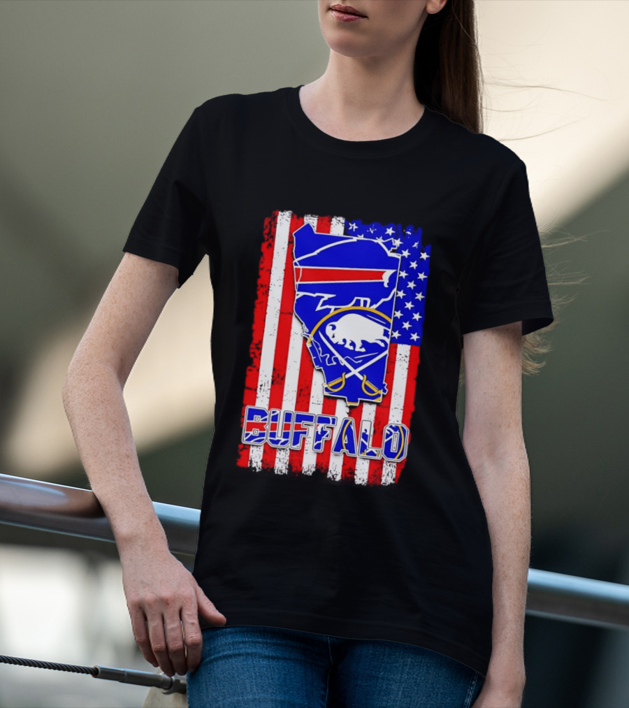 Buffalo Bills Sabres American Flag T-Shirt