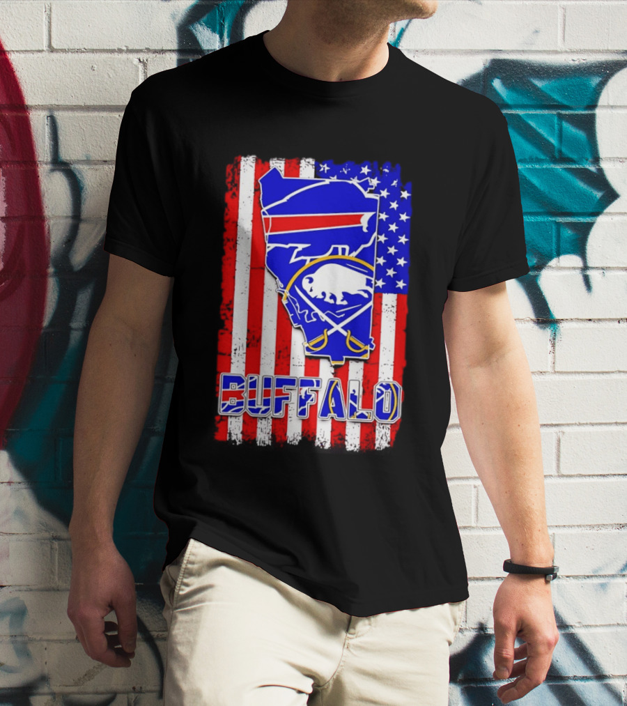 Buffalo Bills Sabres American Flag T-Shirt