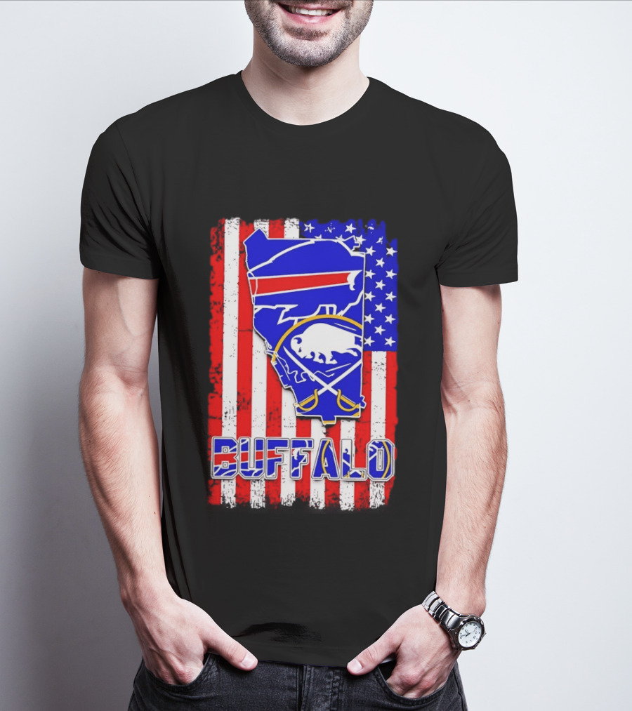 Buffalo Bills Sabres American Flag T-Shirt
