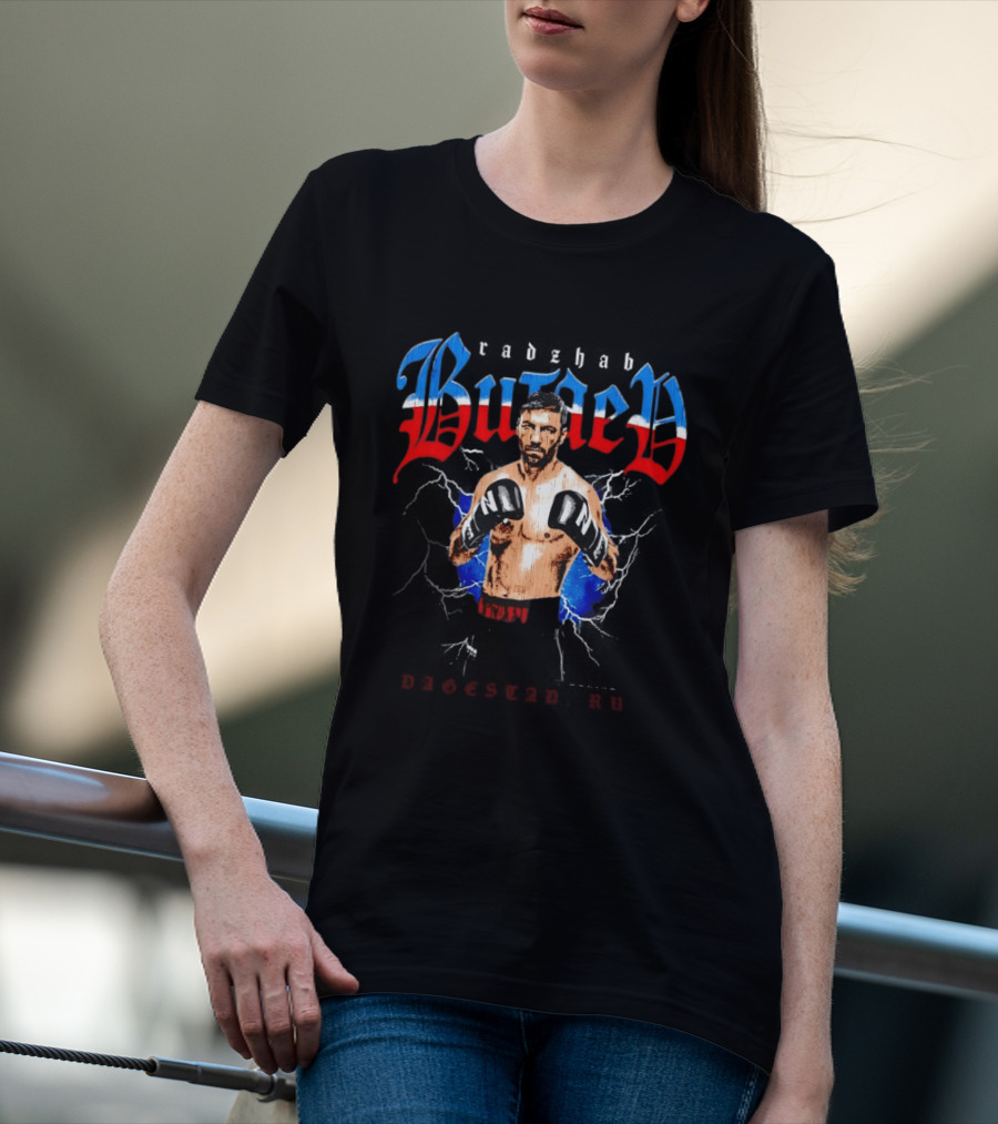 Radzhab Butaev Boxing Fighter Image With Russian T-Shirt