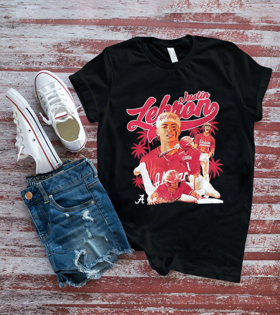 Justin Lebron Alabama Baseball Keep Going Collage T-Shirt