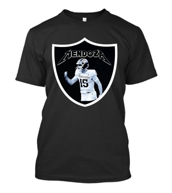 Mendoza Hoosiers 15 Shield Style Las Vegas Raiders T-Shirt