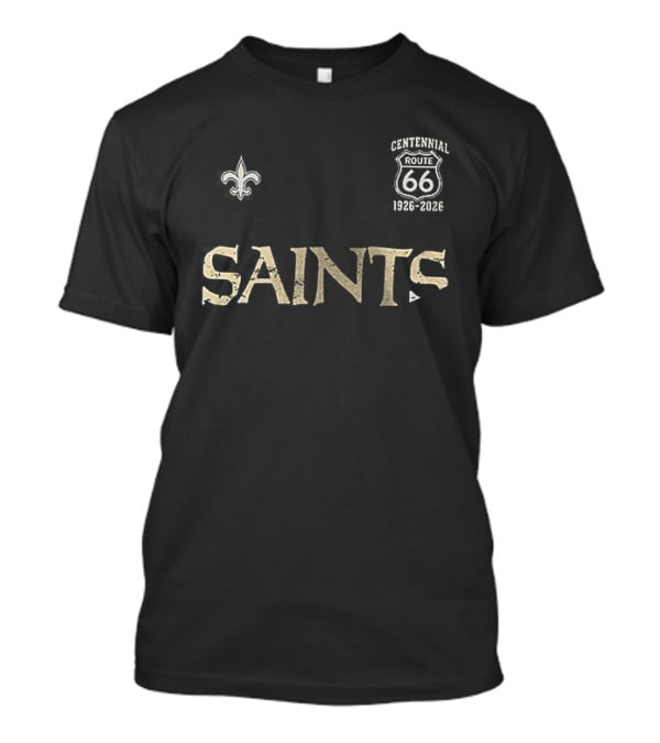 New Orleans Saints Route 66 Centennial 100th Anniversary Fleur De Lis T-Shirt