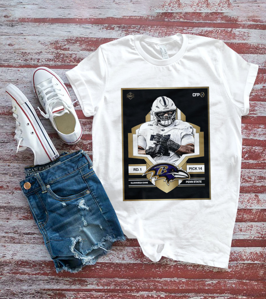 Baltimore Ravens Round 1 Pick 14 Penn State Olaivavega Ioane Draft 2026 T-Shirt