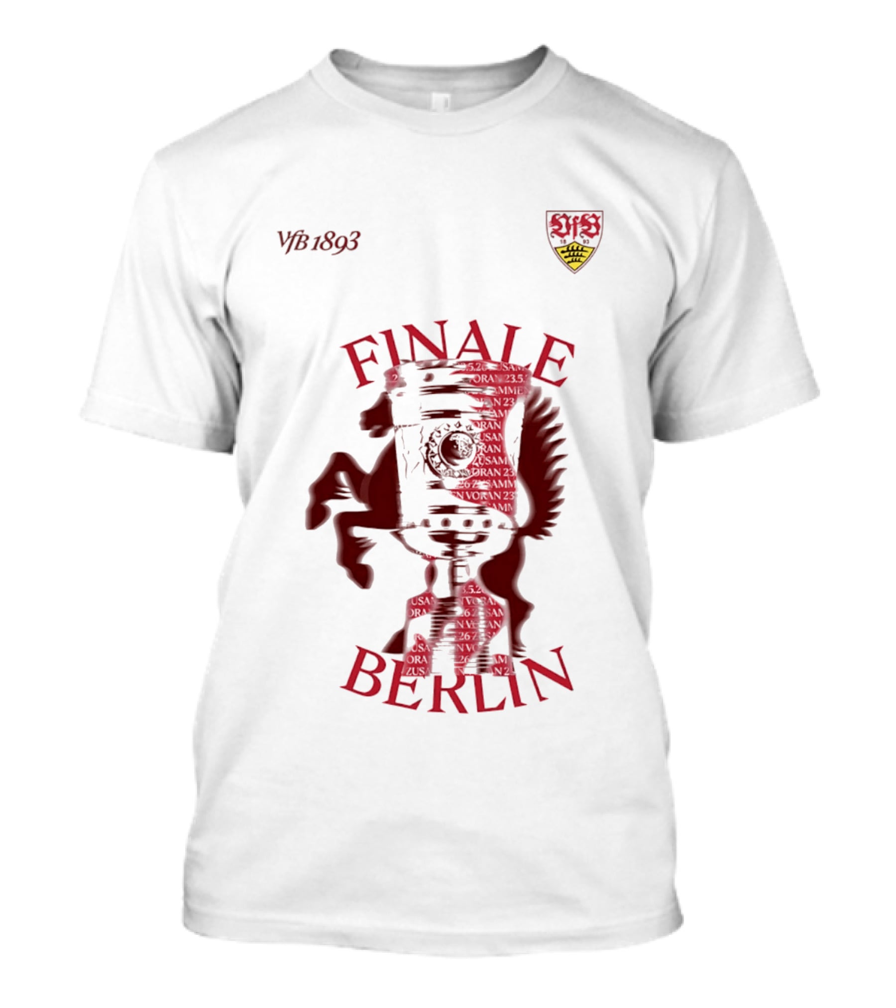 VfB 1893 Finale Berlin 2026 DFB Pokal Final Iconic Team Crest Featuring Red Trophy And Horse T-Shirt