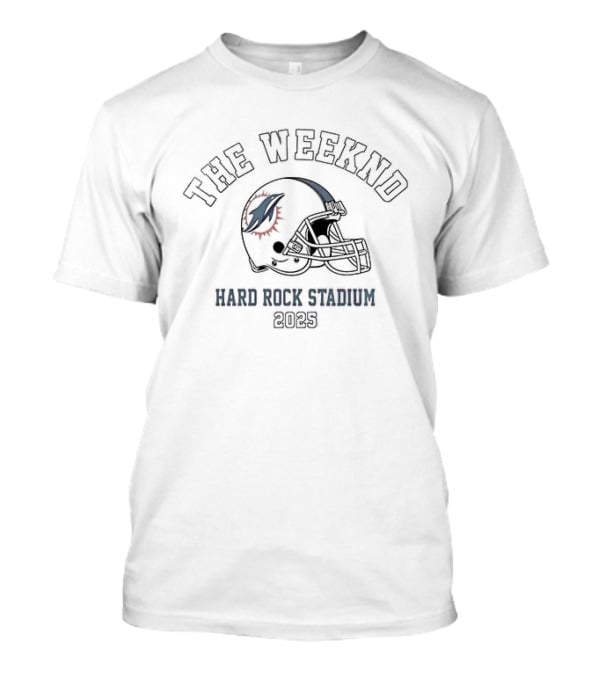The Weeknd Miami Dolphins Hard Rock Stadium 2023 Helmet T-Shirt