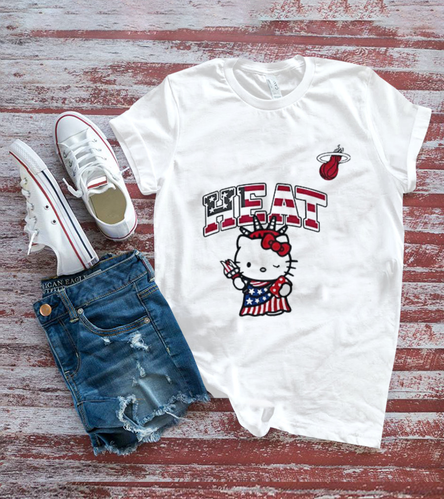 Hello Kitty Miami Heat Independence Day Celebration 1776 T-Shirt