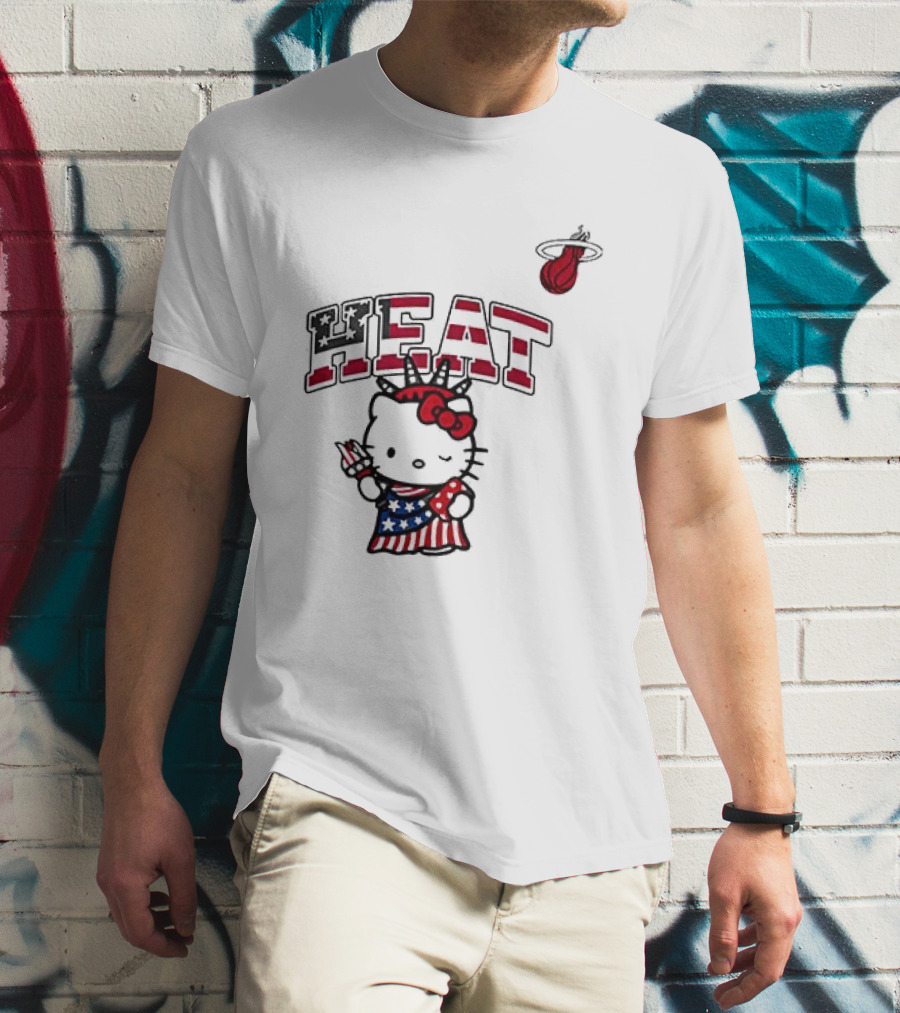Hello Kitty Miami Heat Independence Day Celebration 1776 T-Shirt