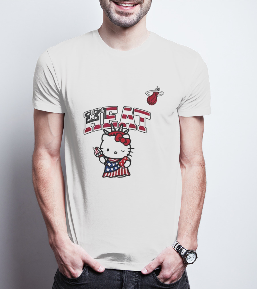 Hello Kitty Miami Heat Independence Day Celebration 1776 T-Shirt