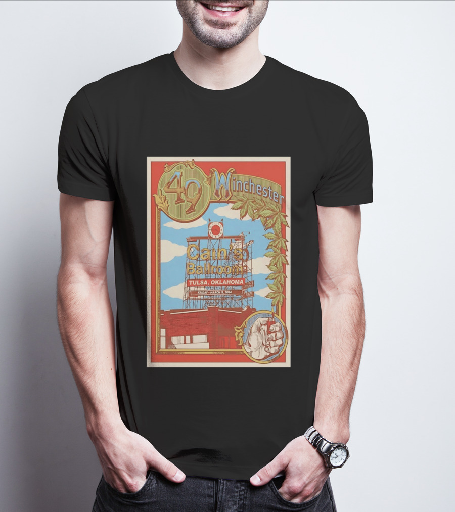 49 Winchester Cain's Ballroom Tulsa Oklahoma March 13 2026 T-Shirt