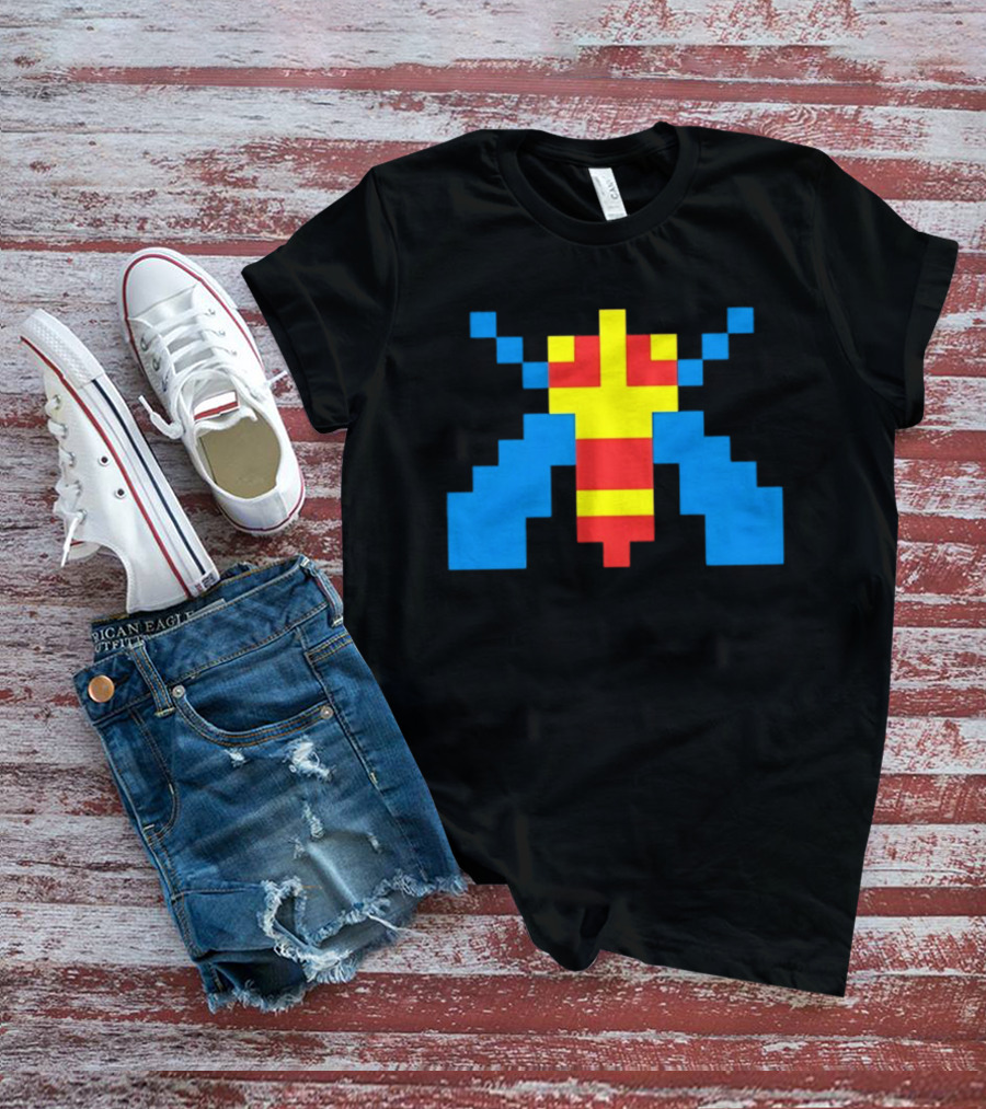 Galaga Alien Sprite Pixelated Retro Video Game T-Shirt