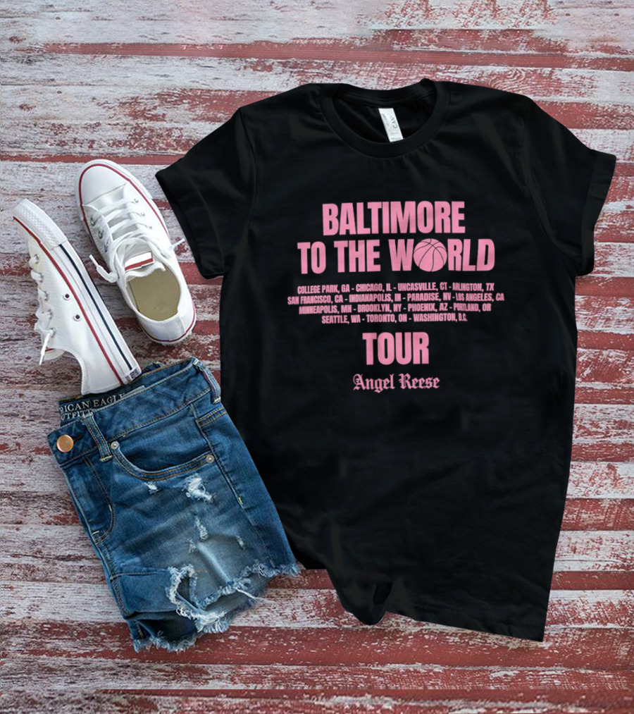 Baltimore To The World Tour Angel Reese Chicago Sky T-Shirt