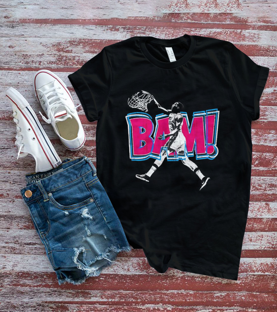 Bam Miami Heat Basketball Player Action Comic T-Shirt