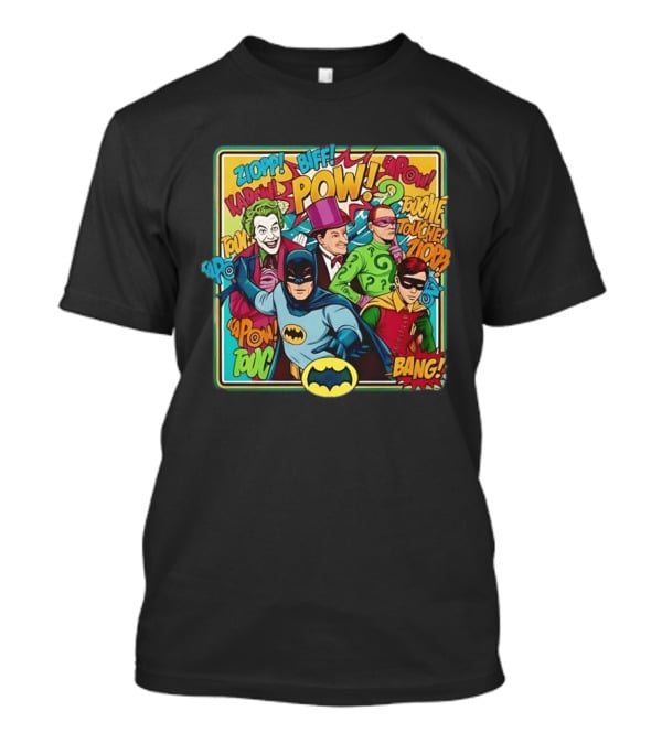 Batman Holy 50 Years POW BANG Joker Riddler Robin Comic T-Shirt