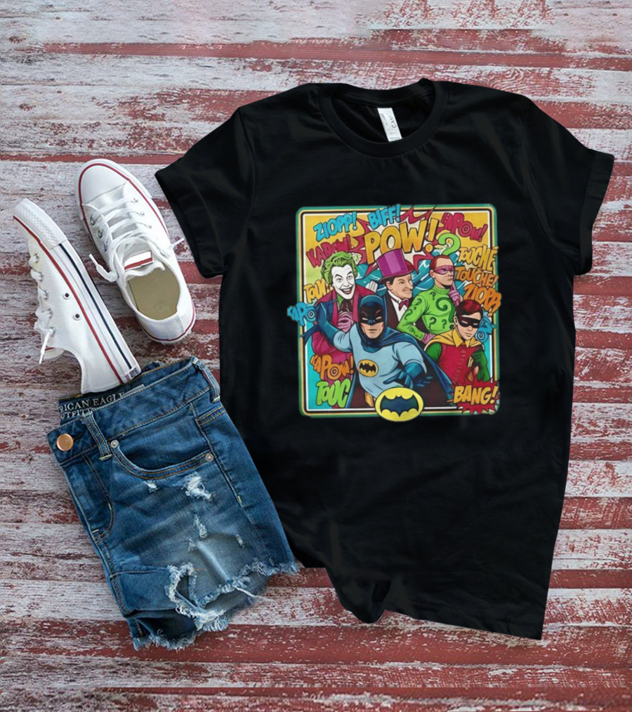Batman Holy 50 Years POW BANG Joker Riddler Robin Comic T-Shirt