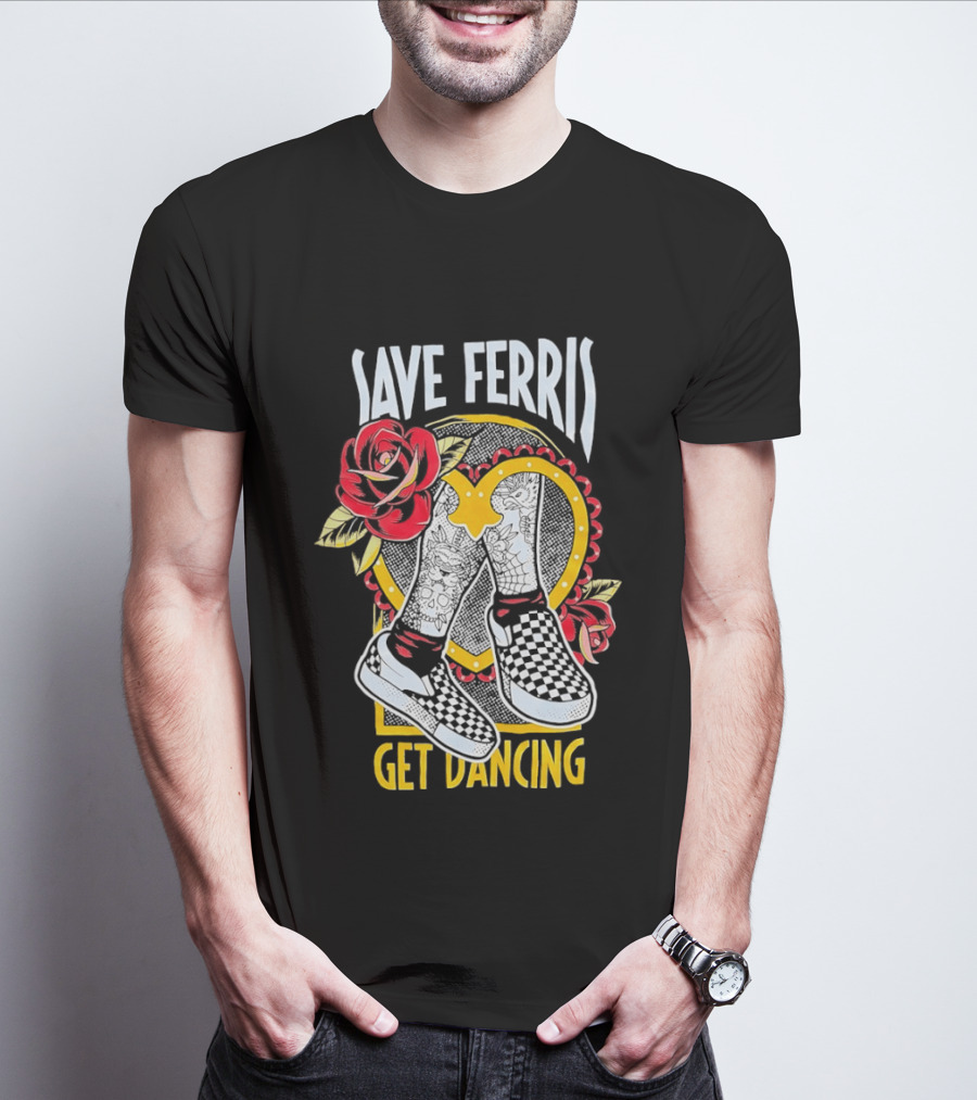 Save Ferris Get Dancing Checkered Shoes Rose T-Shirt