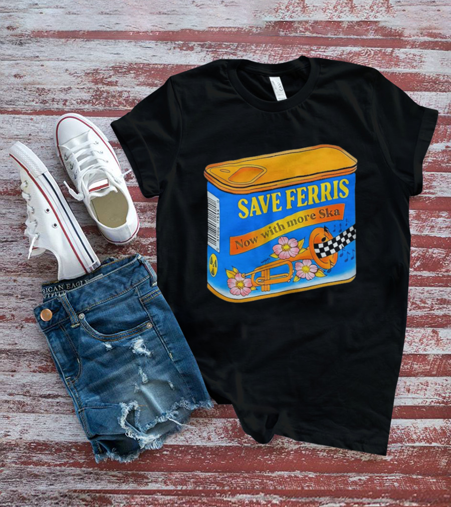 Save Ferris Now With More Ska Trombone Flowers Checkered Banner T-Shirt