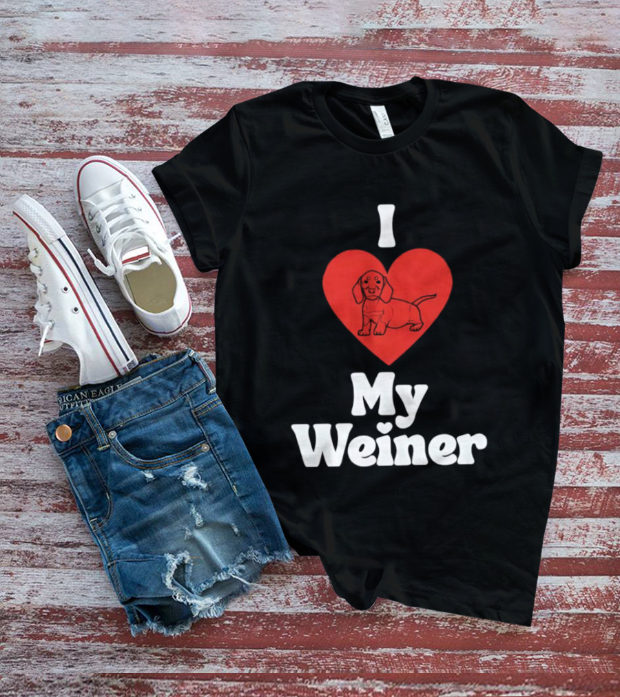 I Heart My Weiner Dachshund Love T-Shirt