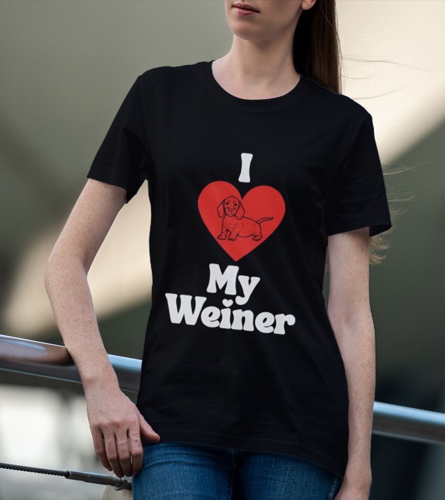 I Heart My Weiner Dachshund Love T-Shirt