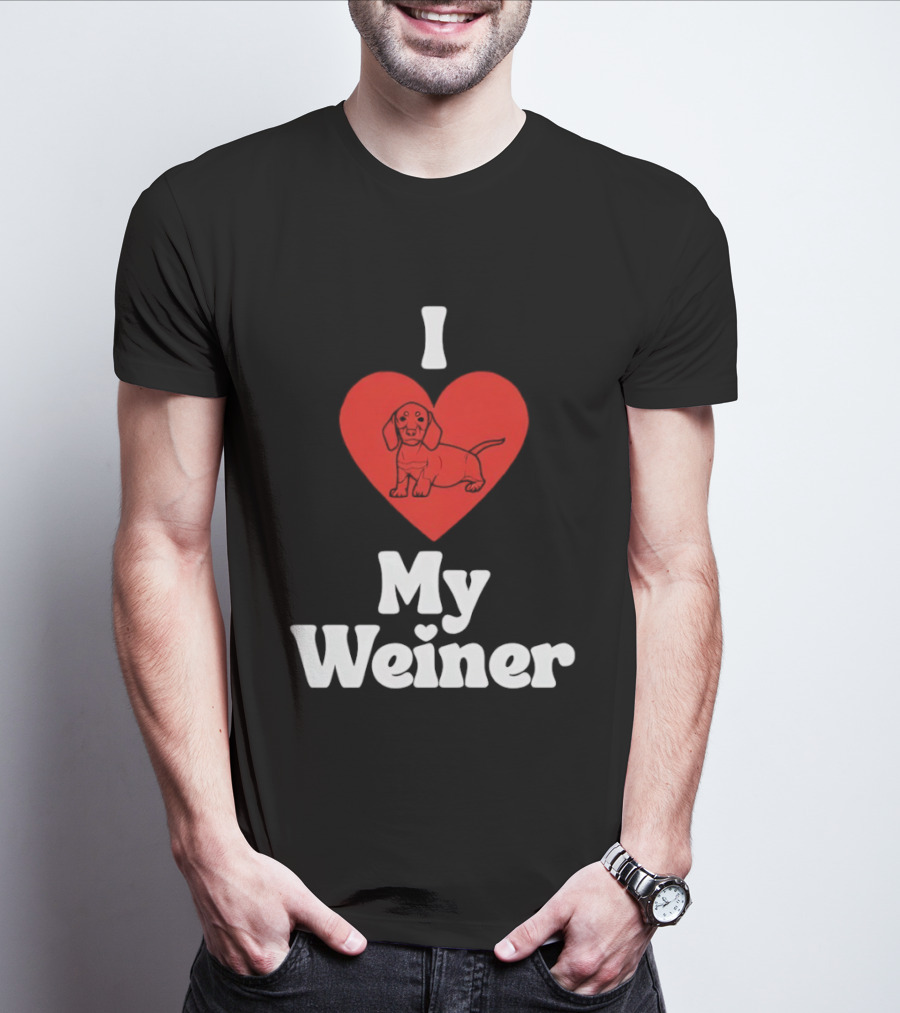 I Heart My Weiner Dachshund Love T-Shirt
