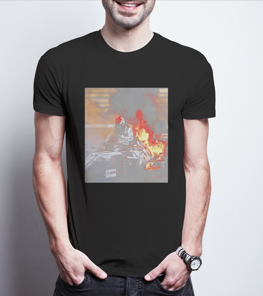Kimi Raikkonen F1 Fire Escape Orlen Racing Moment T-Shirt