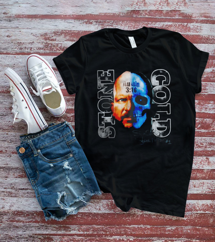 Stone Cold Steve Austin 3:16 Two Face Skull Snow Wash T-Shirt