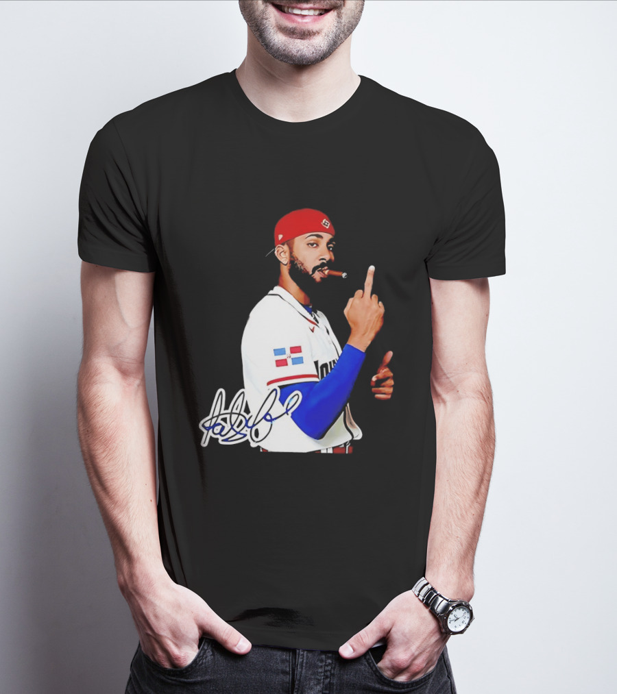 Fernando Tatis Jr San Diego Padres Smoking Middle Finger Dominican Jersey T-Shirt