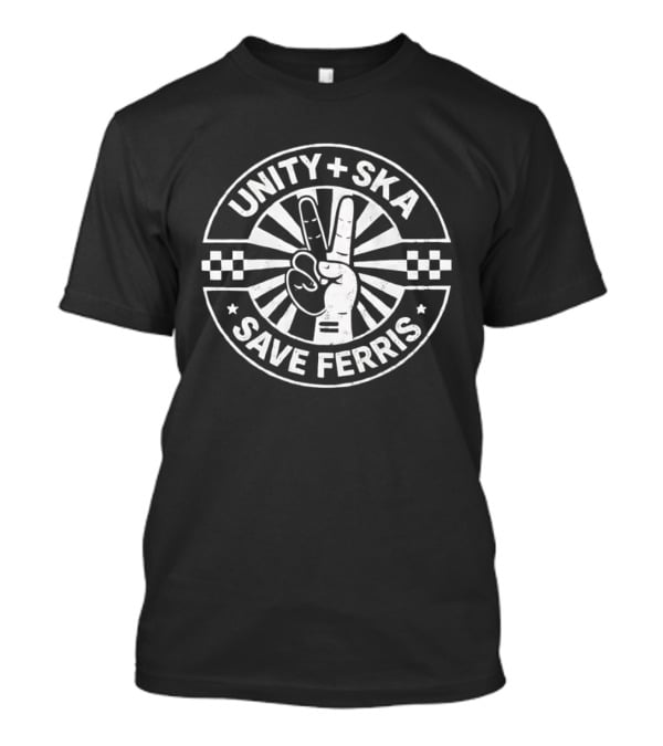 Unity Ska Save Ferris Peace Sign Checkerboard T-Shirt