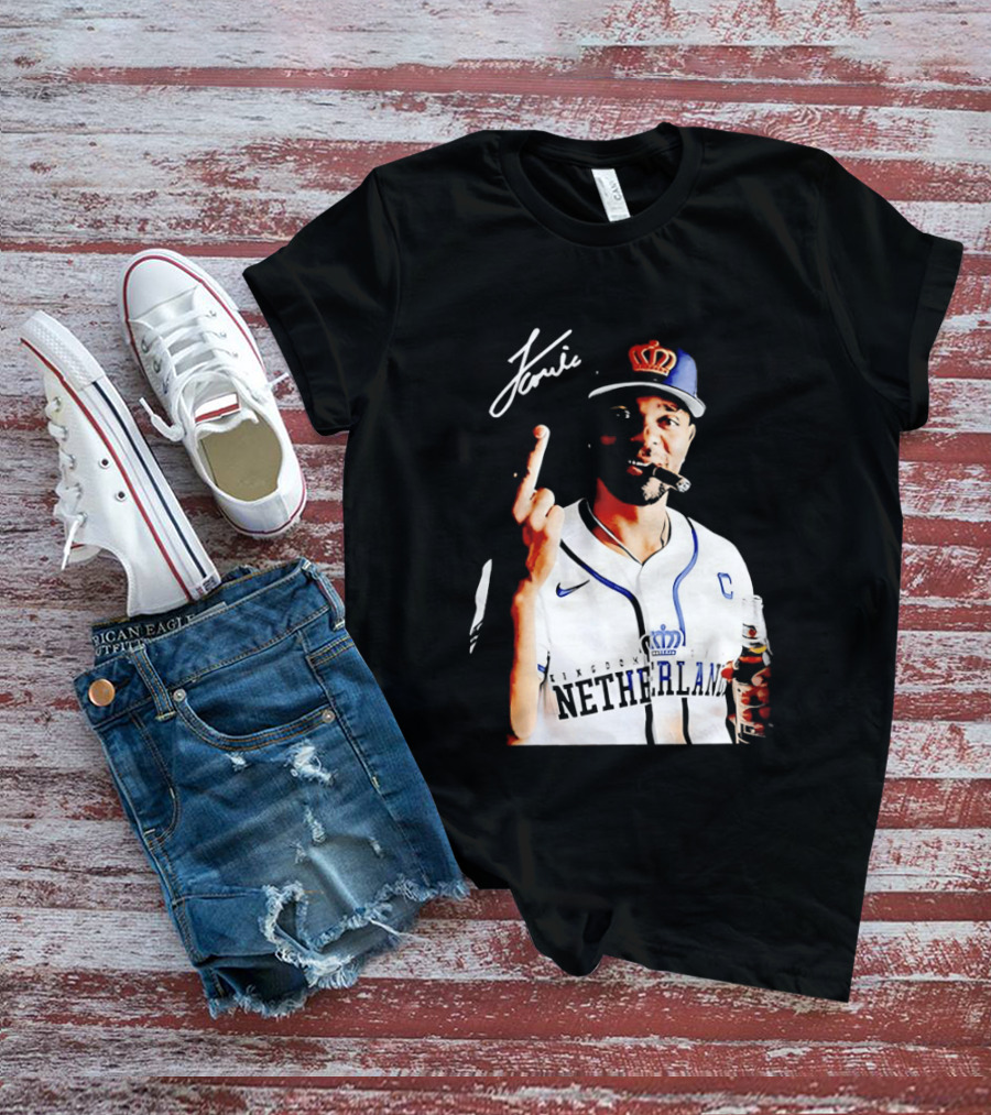 Xander Bogaerts Netherlands Baseball Smoking Gesture Middle Finger T-Shirt