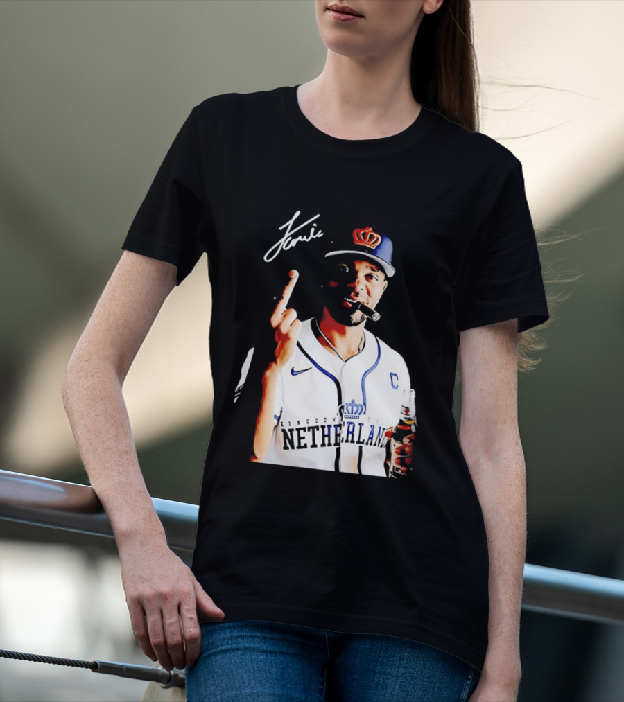 Xander Bogaerts Netherlands Baseball Smoking Gesture Middle Finger T-Shirt