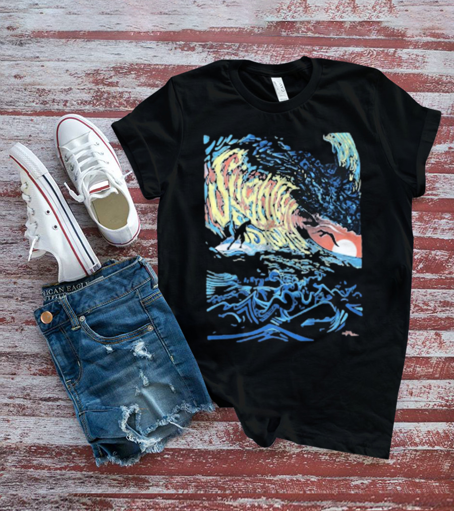 Slightly Stoopid Alders Surf Wave Sunset Sailboat Ocean Surfing T-Shirt