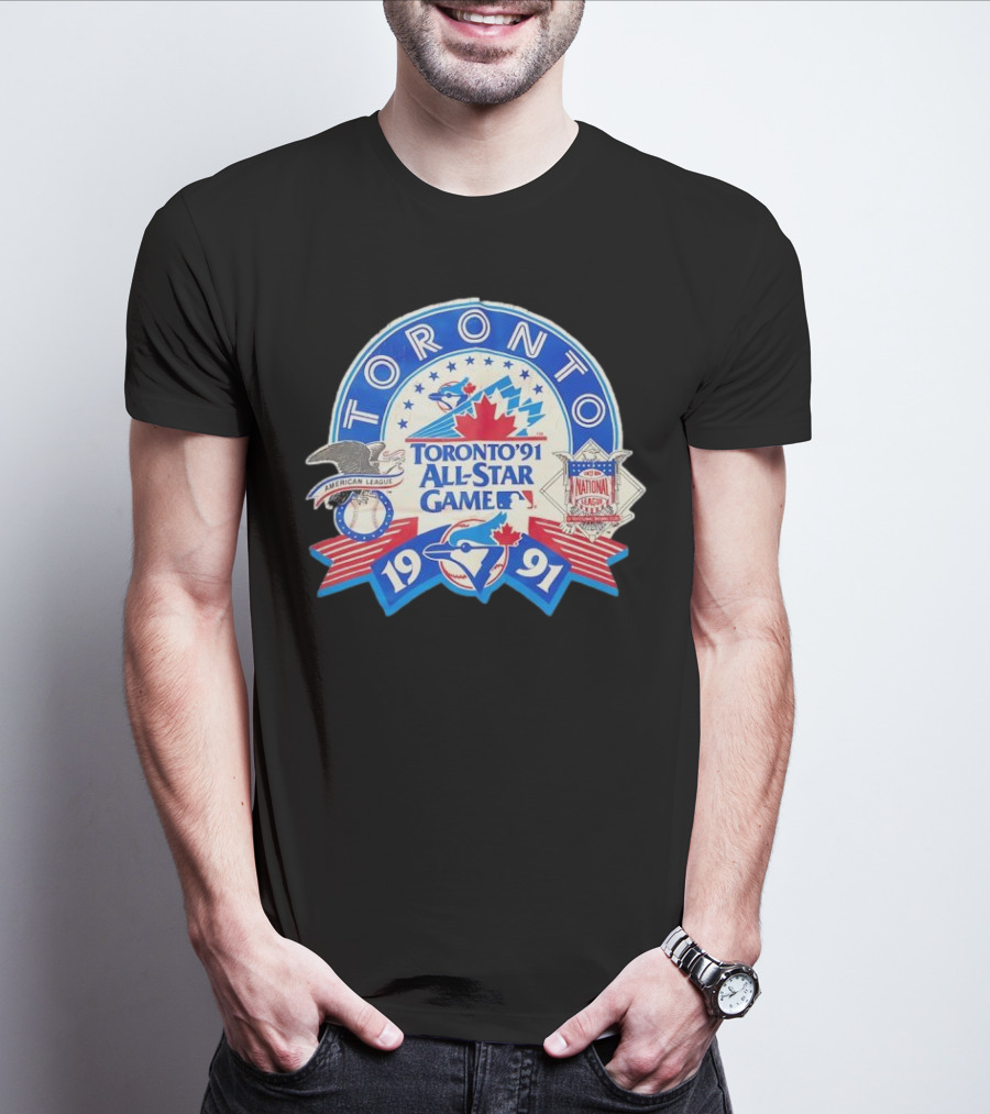 Toronto 1991 All-Star Game American League Vs National League Blue Jays Emblem T-Shirt